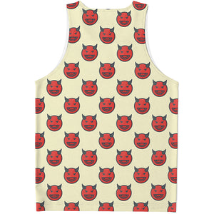 Devil Emoji Pattern Print Men's Tank Top