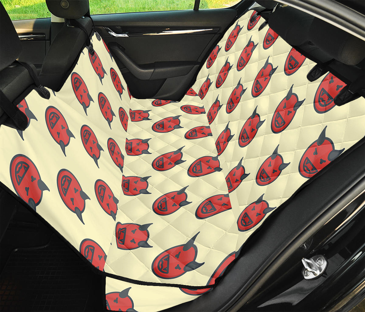 Devil Emoji Pattern Print Pet Car Back Seat Cover