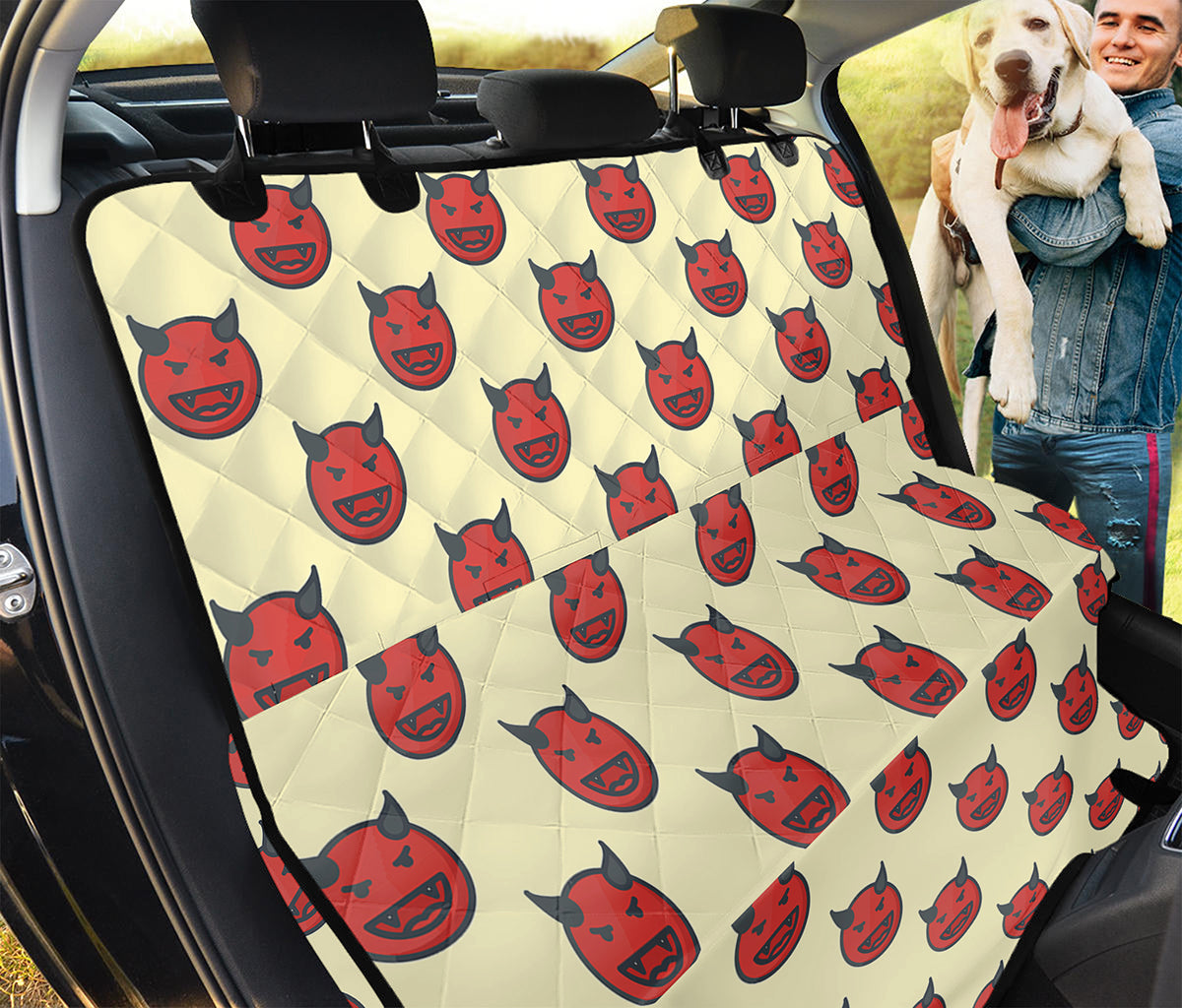 Devil Emoji Pattern Print Pet Car Back Seat Cover