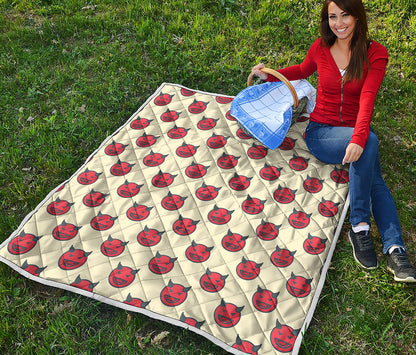 Devil Emoji Pattern Print Quilt