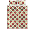 Devil Emoji Pattern Print Quilt Bed Set