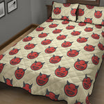 Devil Emoji Pattern Print Quilt Bed Set