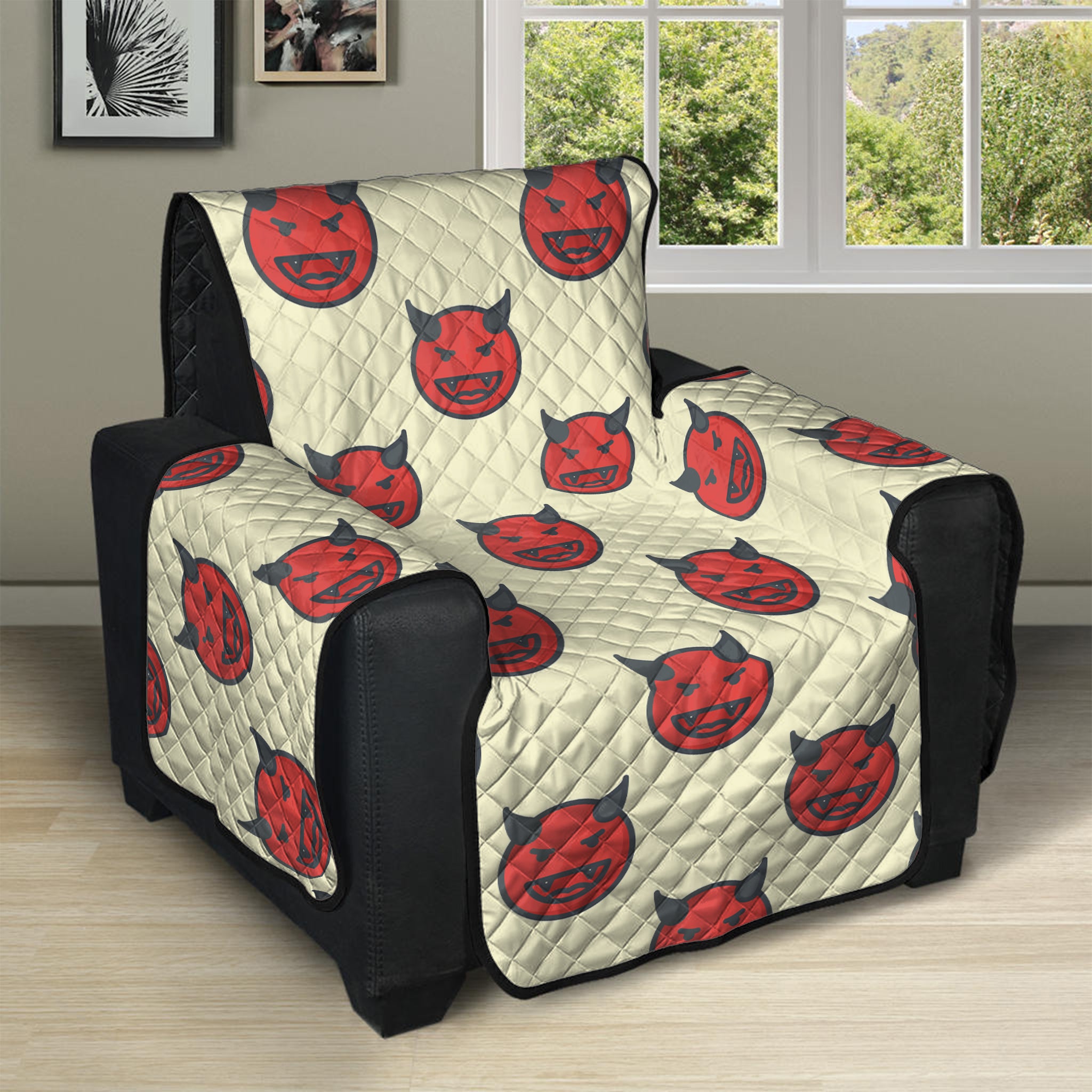 Devil Emoji Pattern Print Recliner Protector