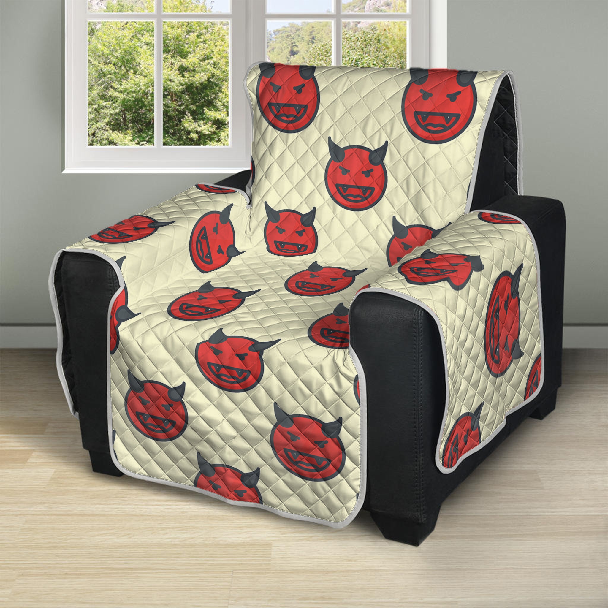 Devil Emoji Pattern Print Recliner Protector