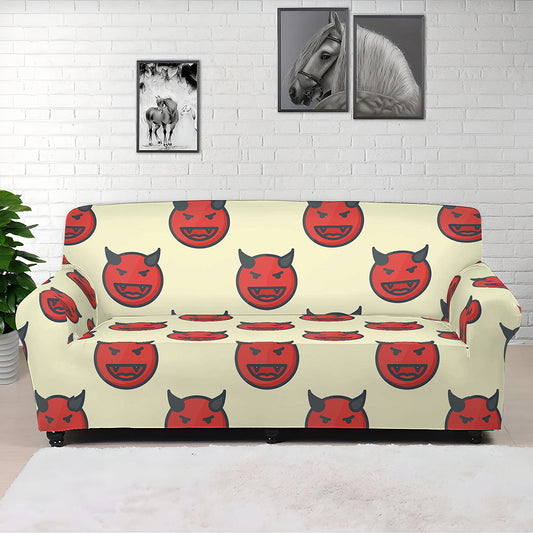 Devil Emoji Pattern Print Sofa Cover