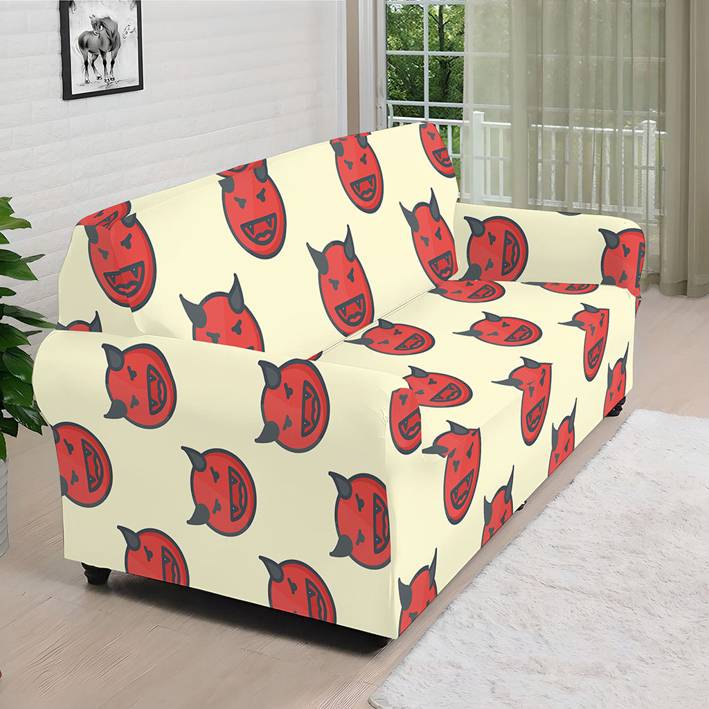 Devil Emoji Pattern Print Sofa Cover