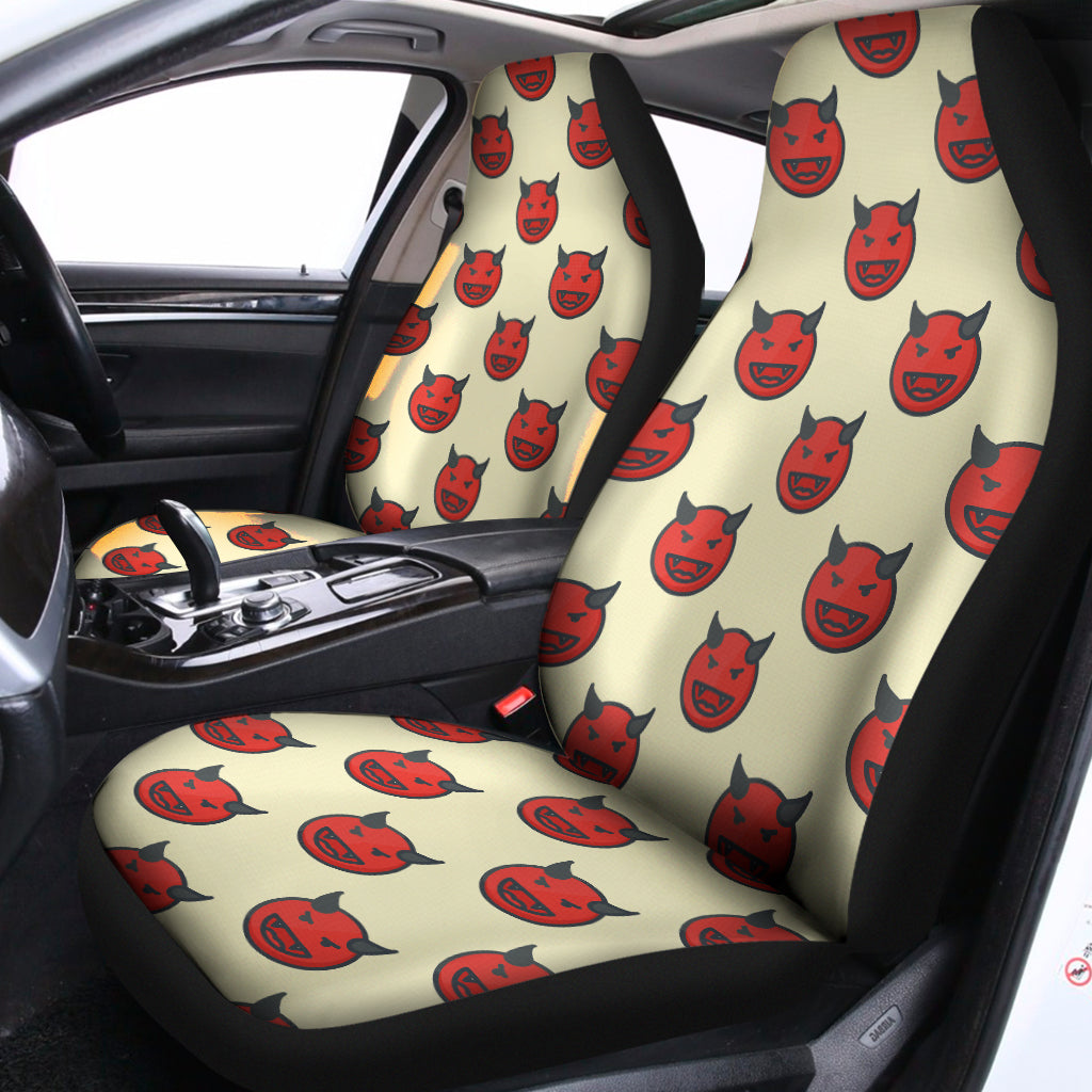 Devil Emoji Pattern Print Universal Fit Car Seat Covers