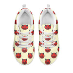 Devil Emoji Pattern Print White Sneakers