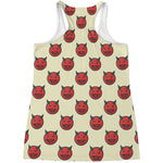 Devil Emoji Pattern Print Women's Racerback Tank Top