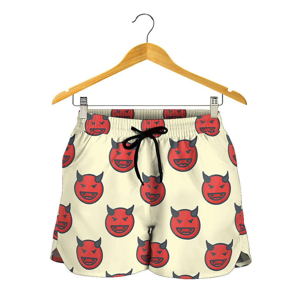 Devil Emoji Pattern Print Women's Shorts