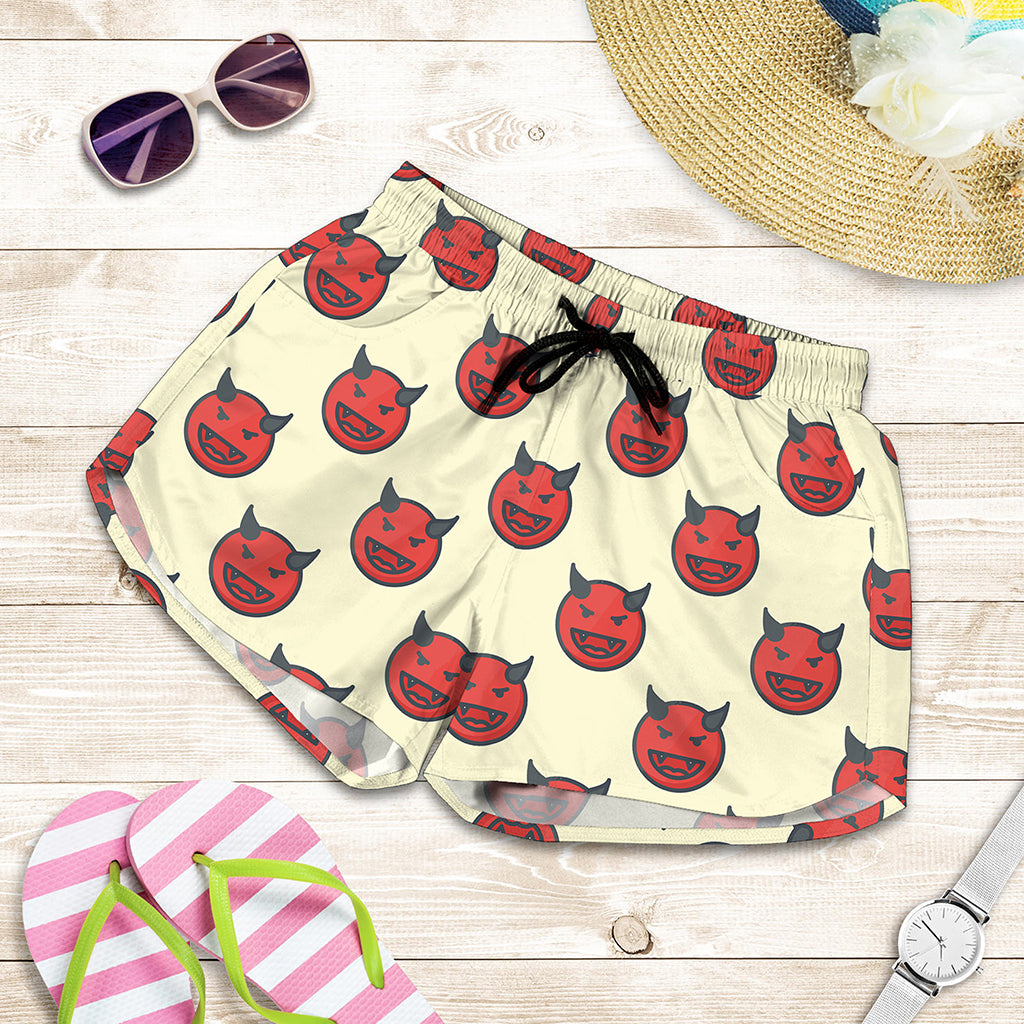 Devil Emoji Pattern Print Women's Shorts