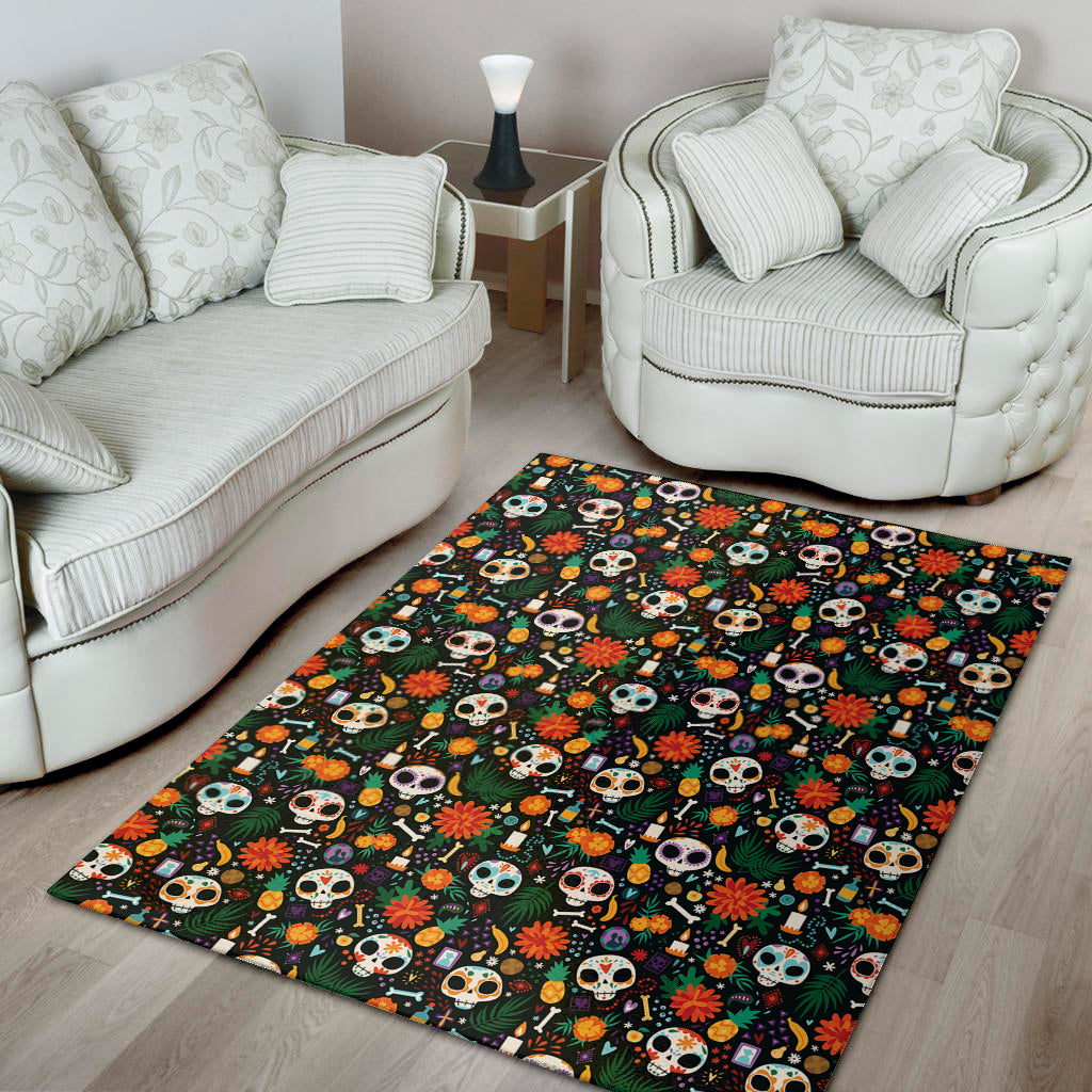 Dia De Los Muertos Day Of The Dead Print Area Rug