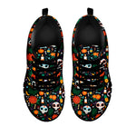 Dia De Los Muertos Day Of The Dead Print Black Sneakers