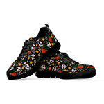 Dia De Los Muertos Day Of The Dead Print Black Sneakers