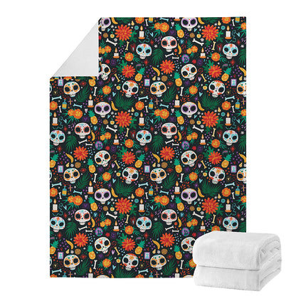 Dia De Los Muertos Day Of The Dead Print Blanket
