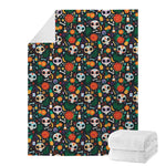 Dia De Los Muertos Day Of The Dead Print Blanket