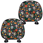Dia De Los Muertos Day Of The Dead Print Car Headrest Covers