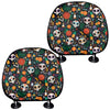 Dia De Los Muertos Day Of The Dead Print Car Headrest Covers