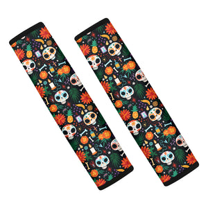 Dia De Los Muertos Day Of The Dead Print Car Seat Belt Covers