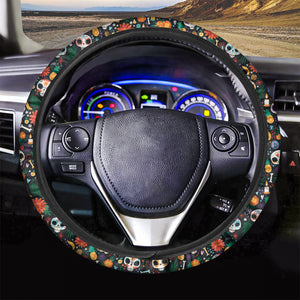 Dia De Los Muertos Day Of The Dead Print Car Steering Wheel Cover