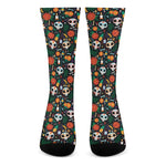 Dia De Los Muertos Day Of The Dead Print Crew Socks