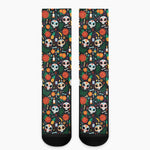 Dia De Los Muertos Day Of The Dead Print Crew Socks