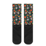 Dia De Los Muertos Day Of The Dead Print Crew Socks