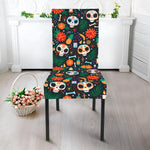 Dia De Los Muertos Day Of The Dead Print Dining Chair Slipcover