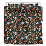 Dia De Los Muertos Day Of The Dead Print Duvet Cover Bedding Set