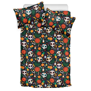 Dia De Los Muertos Day Of The Dead Print Duvet Cover Bedding Set