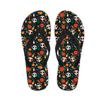 Dia De Los Muertos Day Of The Dead Print Flip Flops