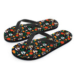 Dia De Los Muertos Day Of The Dead Print Flip Flops