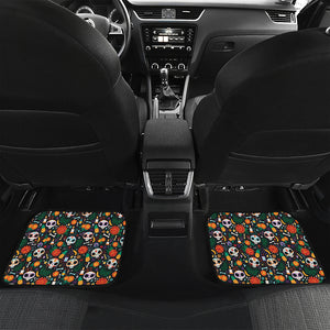 Dia De Los Muertos Day Of The Dead Print Front and Back Car Floor Mats