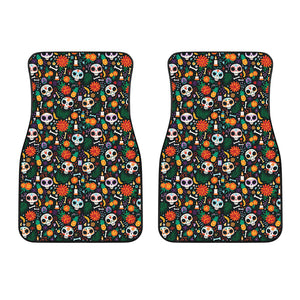 Dia De Los Muertos Day Of The Dead Print Front Car Floor Mats