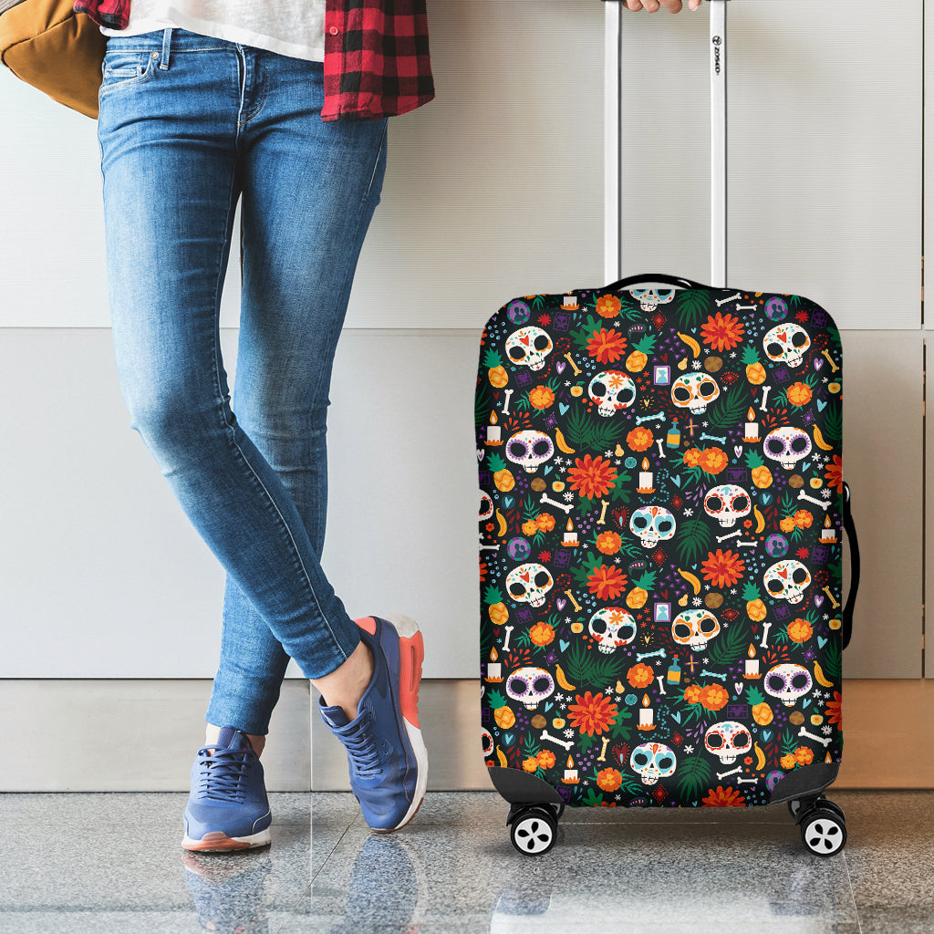 Dia De Los Muertos Day Of The Dead Print Luggage Cover