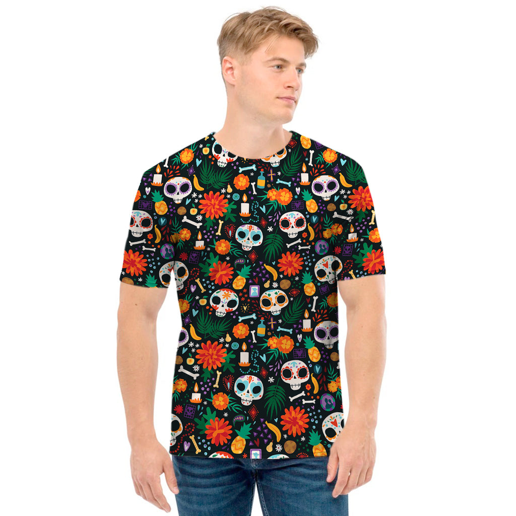 Dia De Los Muertos Day Of The Dead Print Men's T-Shirt