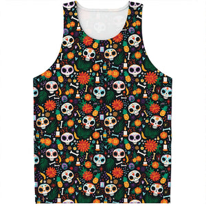 Dia De Los Muertos Day Of The Dead Print Men's Tank Top