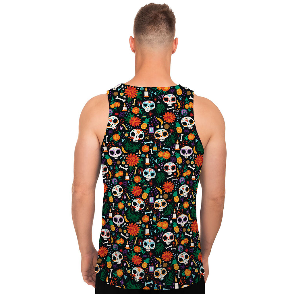 Dia De Los Muertos Day Of The Dead Print Men's Tank Top