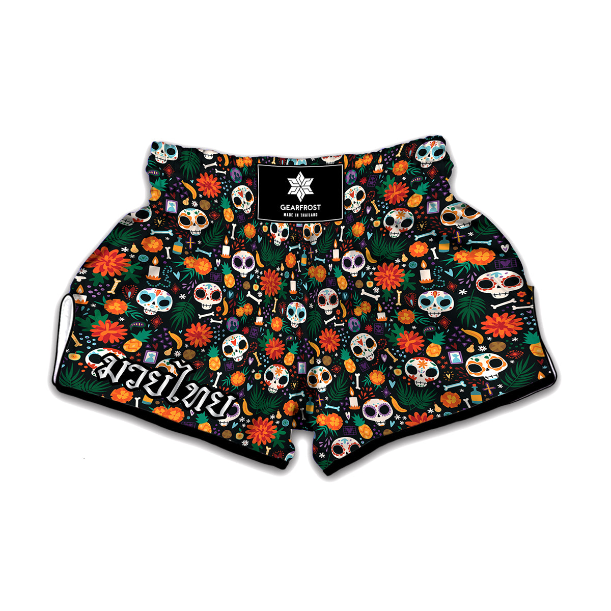 Dia De Los Muertos Day Of The Dead Print Muay Thai Boxing Shorts