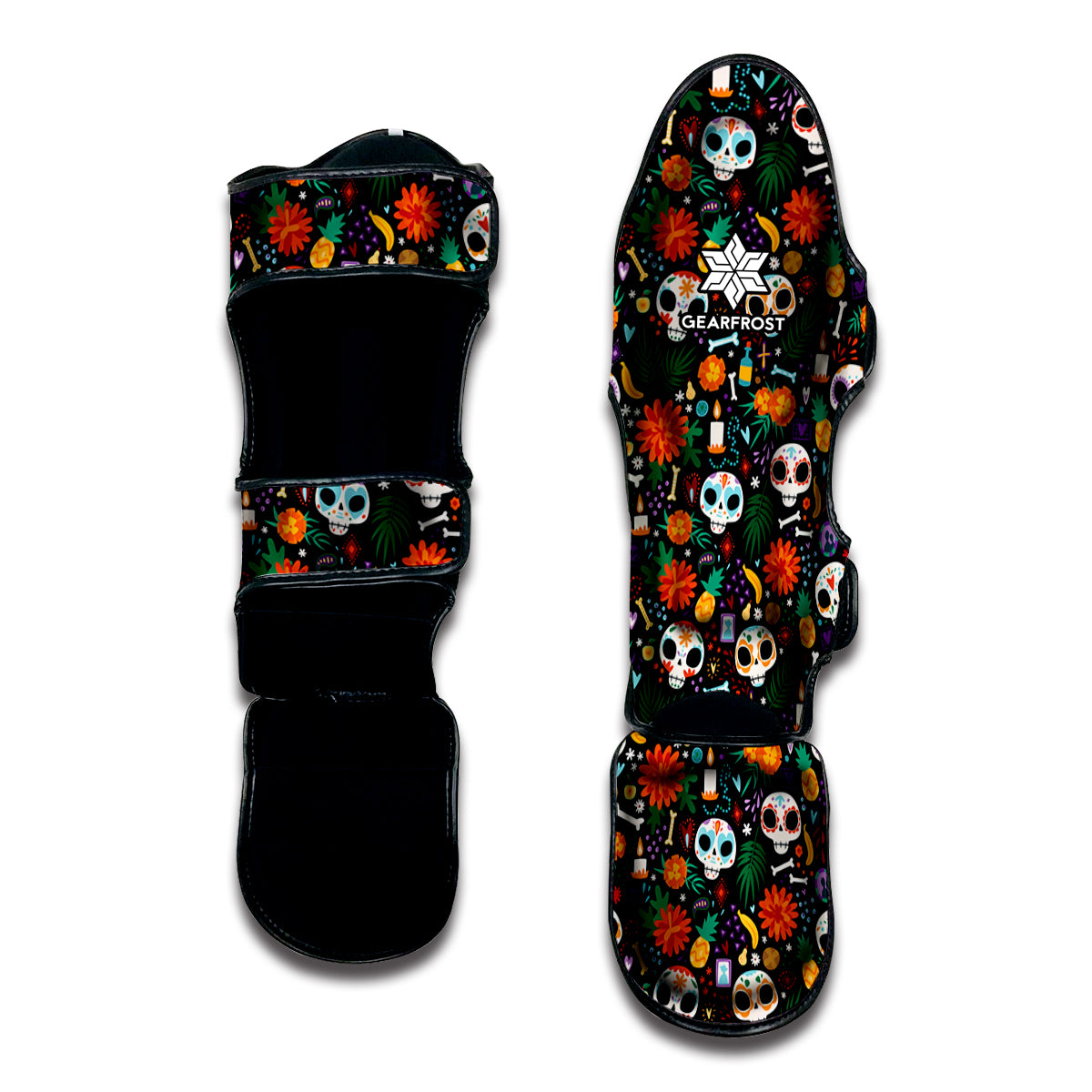 Dia De Los Muertos Day Of The Dead Print Muay Thai Shin Guard