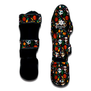 Dia De Los Muertos Day Of The Dead Print Muay Thai Shin Guard