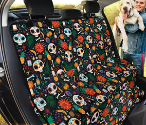 Dia De Los Muertos Day Of The Dead Print Pet Car Back Seat Cover