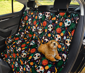 Dia De Los Muertos Day Of The Dead Print Pet Car Back Seat Cover