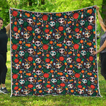 Dia De Los Muertos Day Of The Dead Print Quilt