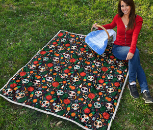 Dia De Los Muertos Day Of The Dead Print Quilt