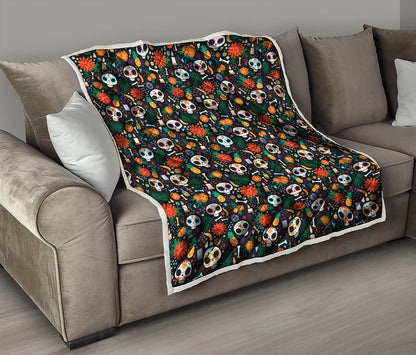 Dia De Los Muertos Day Of The Dead Print Quilt