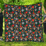 Dia De Los Muertos Day Of The Dead Print Quilt