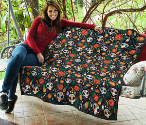 Dia De Los Muertos Day Of The Dead Print Quilt