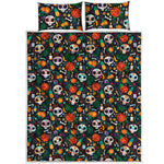 Dia De Los Muertos Day Of The Dead Print Quilt Bed Set