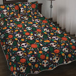 Dia De Los Muertos Day Of The Dead Print Quilt Bed Set